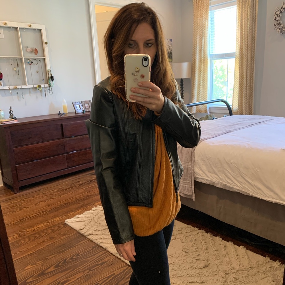 Black leather jacket